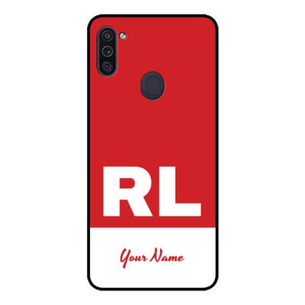 Galaxy M11 Personalized Glass Phone Case - dual tone custom text Design Galaxy M11 Personalized Glass Phone Case - dual tone custom text Design