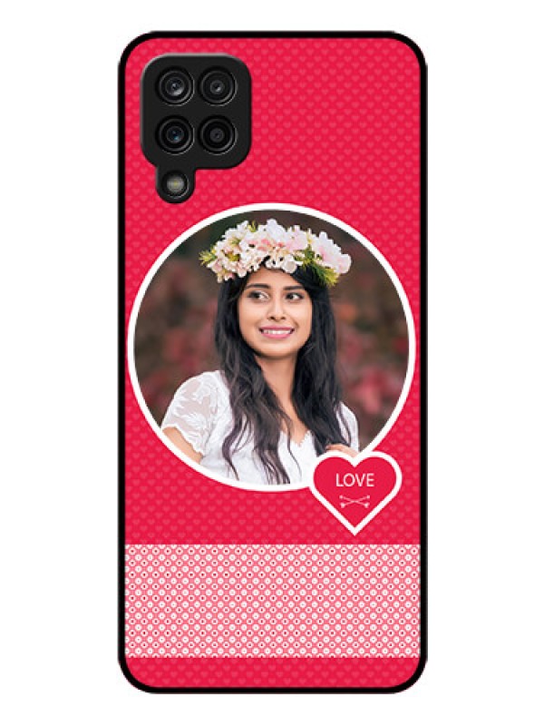Custom Galaxy M12 Personalised Glass Phone Case - Pink Pattern Design
