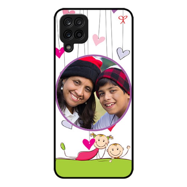 Galaxy M12 Photo Printing on Glass Case - Cute Kids Phone Case Design