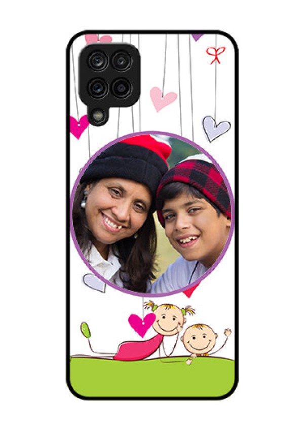 Galaxy M12 Photo Printing on Glass Case - Cute Kids Phone Case Design