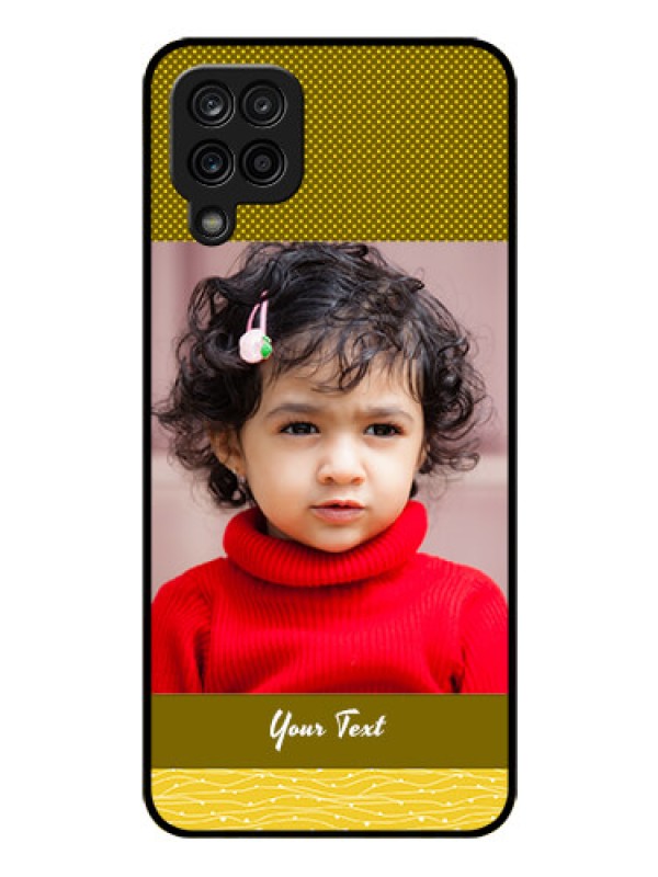 Custom Galaxy M12 Custom Glass Phone Case - Simple Green Color Design