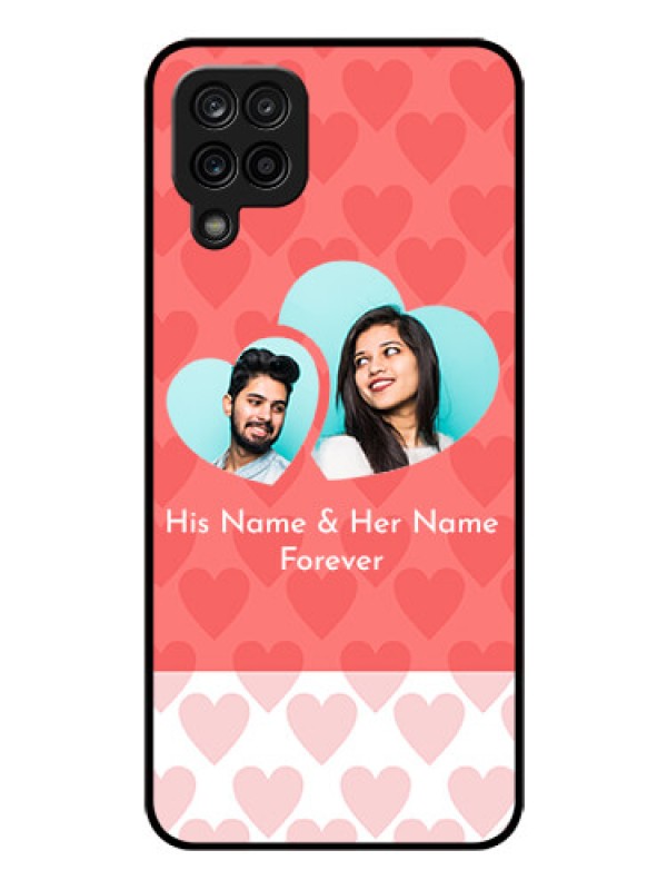 Custom Galaxy M12 Personalized Glass Phone Case - Couple Pic Upload Design