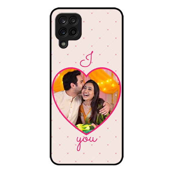 Galaxy M12 Custom Glass Mobile Case - Heart Shape Design