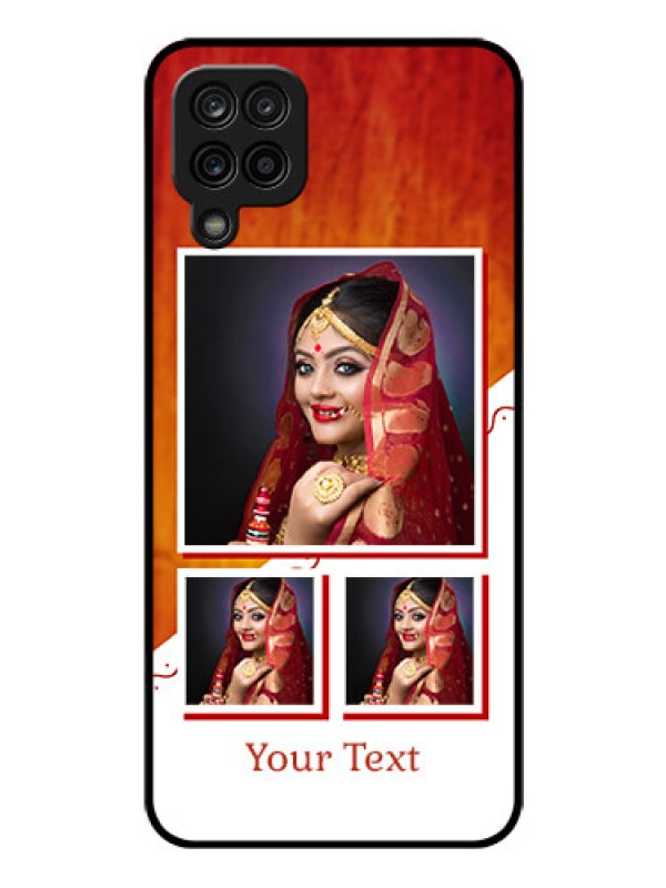 Custom Galaxy M12 Custom Glass Phone Case - Wedding Memories Design