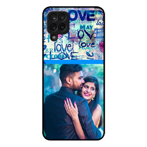 Galaxy M12 Custom Glass Mobile Case - Colorful Love Design