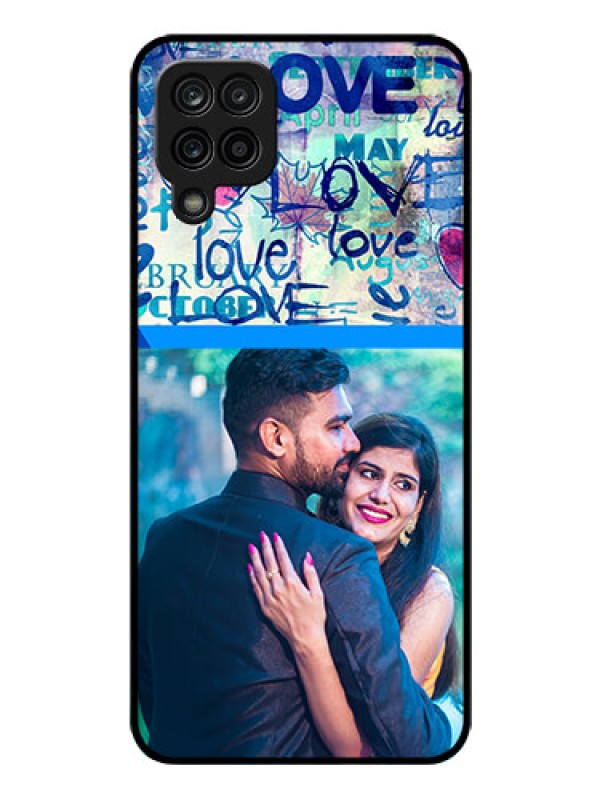 Custom Galaxy M12 Custom Glass Mobile Case - Colorful Love Design