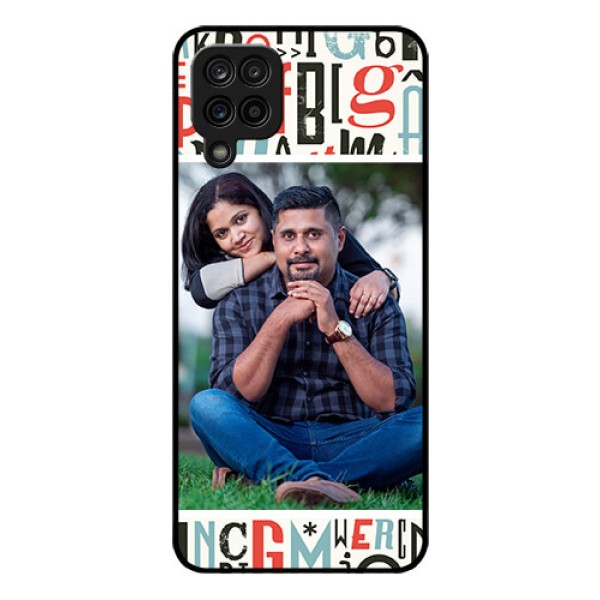 Galaxy M12 Personalized Glass Phone Case - Alphabet Design