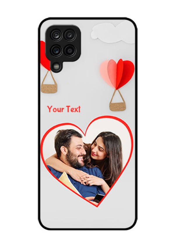 Galaxy M12 Custom Glass Mobile Case - Parachute Love Design