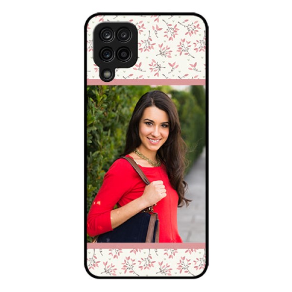 Galaxy M12 Custom Glass Phone Case - Premium Floral Design