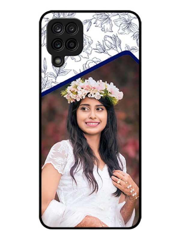 Custom Galaxy M12 Personalized Glass Phone Case - Premium Floral Design
