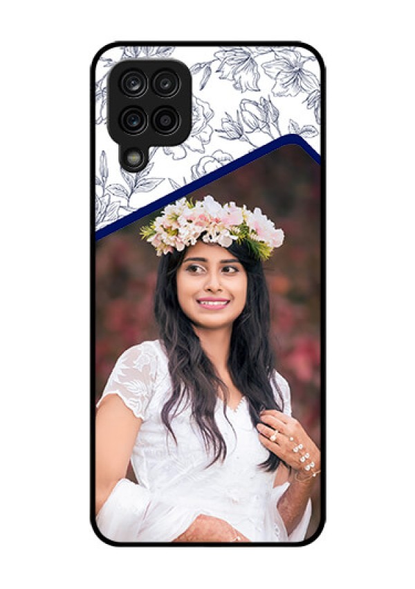 Galaxy M12 Personalized Glass Phone Case - Premium Floral Design