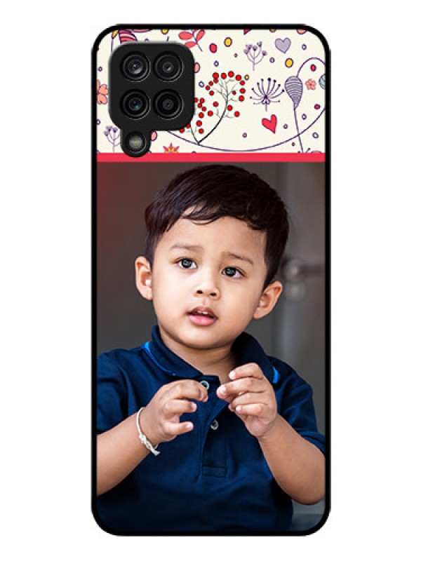 Custom Galaxy M12 Custom Glass Mobile Case - Premium Floral Design