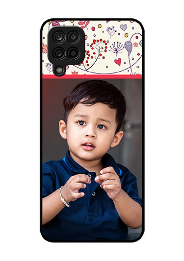 Galaxy M12 Custom Glass Mobile Case - Premium Floral Design