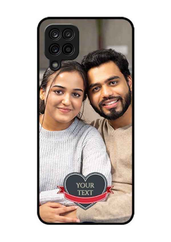 Galaxy M12 Custom Glass Phone Case - Just Married Couple Design