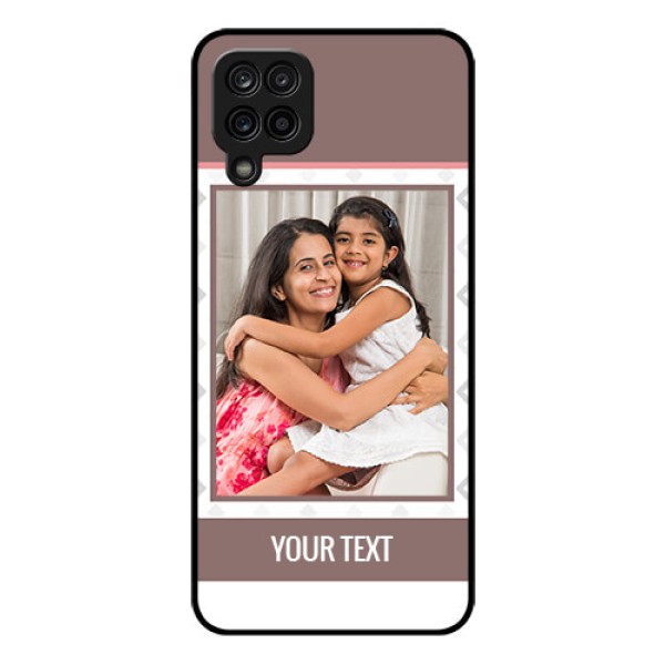 Galaxy M12 Photo Printing on Glass Case - Simple Diamond Design