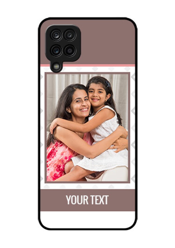Galaxy M12 Photo Printing on Glass Case - Simple Diamond Design