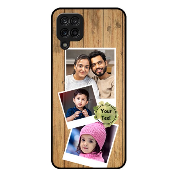 Galaxy M12 Custom Glass Phone Case - Wooden Texture Design