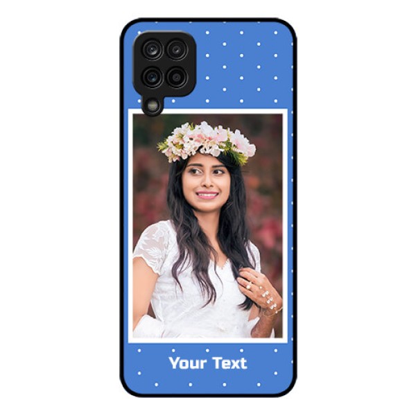 Galaxy M12 Photo Printing on Glass Case - Polka dots design
