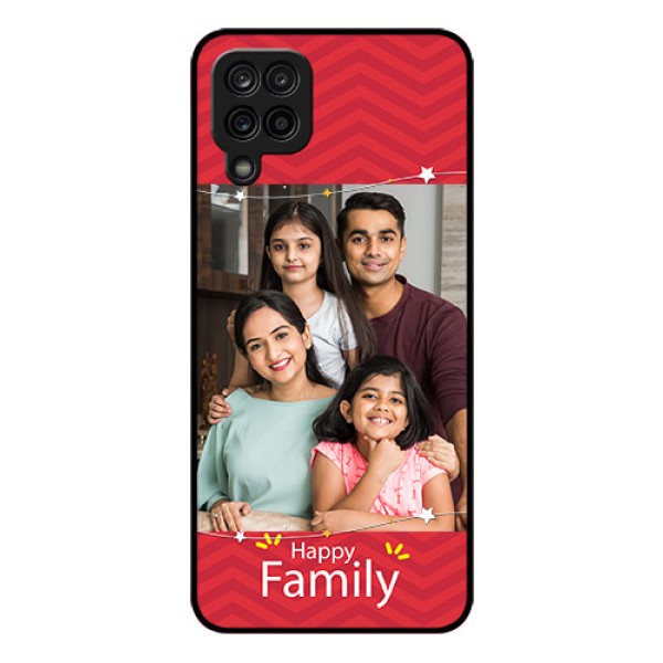 Galaxy M12 Personalized Glass Phone Case - Happy Family Design