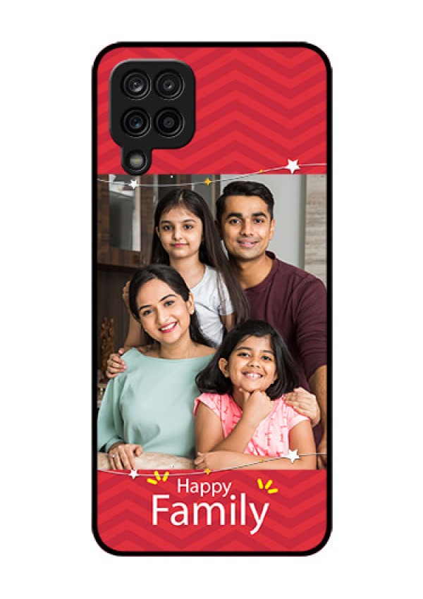 Galaxy M12 Personalized Glass Phone Case - Happy Family Design
