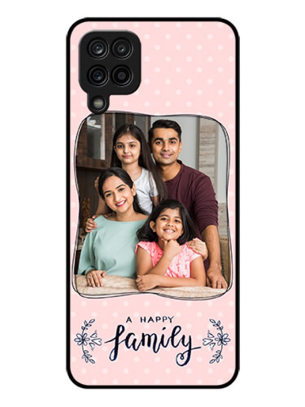 Custom Galaxy M12 Custom Glass Phone Case - Family with Dots Design