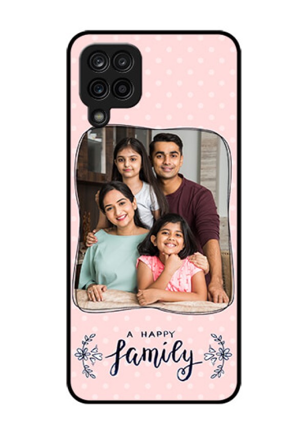 Galaxy M12 Custom Glass Phone Case - Family with Dots Design