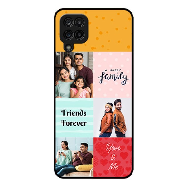 Galaxy M12 Personalized Glass Phone Case - Images with Quotes Design