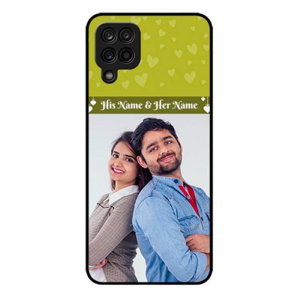 Galaxy M12 Custom Glass Phone Case - You & Me Heart Design