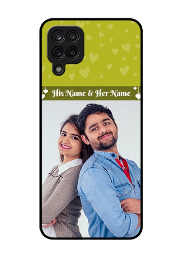 Galaxy M12 Custom Glass Phone Case - You & Me Heart Design