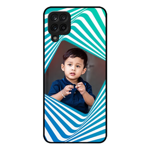 Galaxy M12 Personalized Glass Phone Case - Abstract Spiral Design