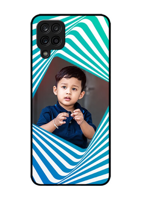 Galaxy M12 Personalized Glass Phone Case - Abstract Spiral Design