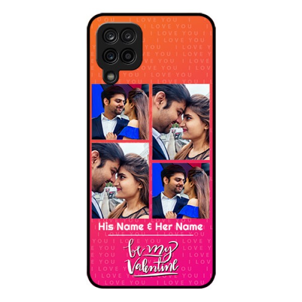 Galaxy M12 Custom Glass Phone Case - I Love You Pink Design