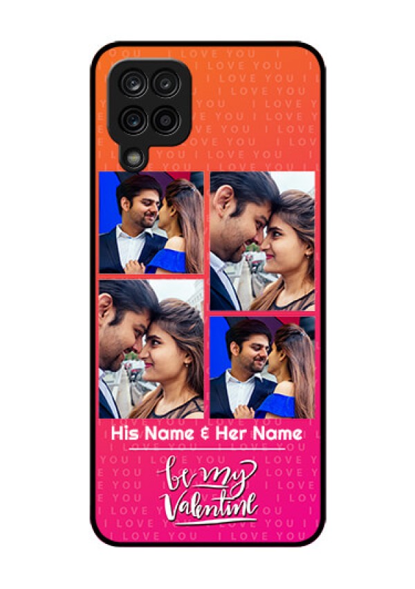 Galaxy M12 Custom Glass Phone Case - I Love You Pink Design