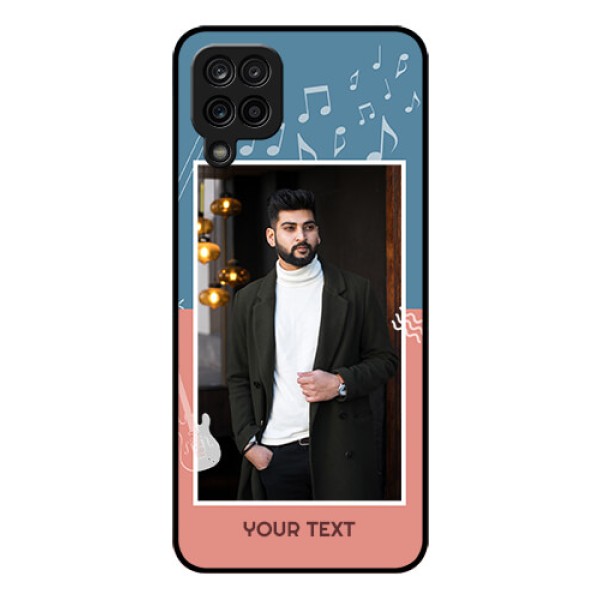 Galaxy M12 Photo Printing on Glass Case - with Color Musical Note Design Galaxy M12 Photo Printing on Glass Case - with Color Musical Note Design