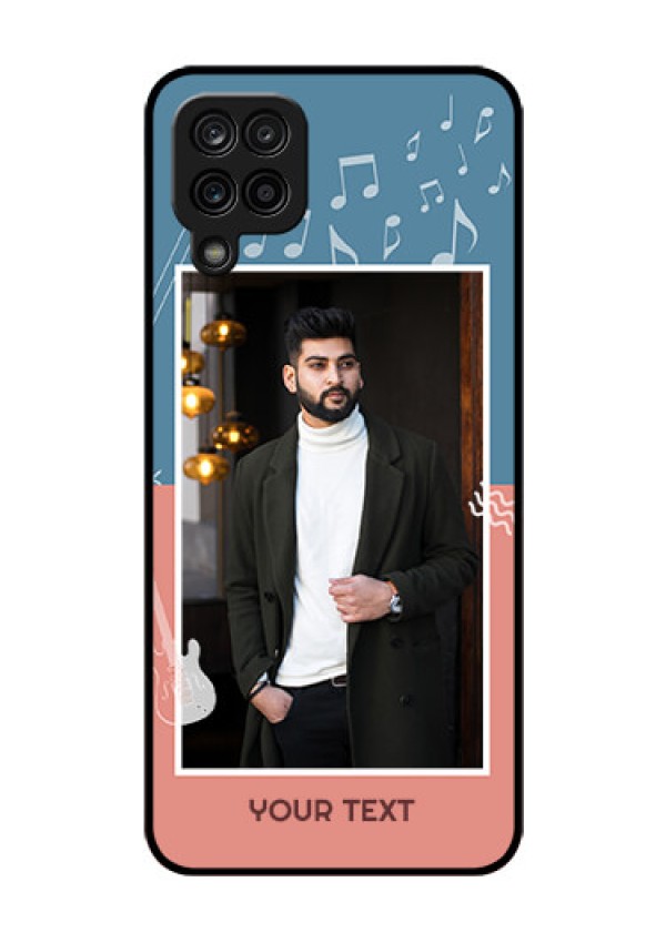 Galaxy M12 Photo Printing on Glass Case - with Color Musical Note Design