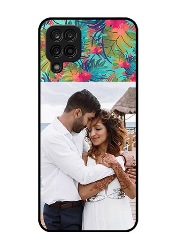 Galaxy M12 Photo Printing on Glass Case - Watercolor Floral Design