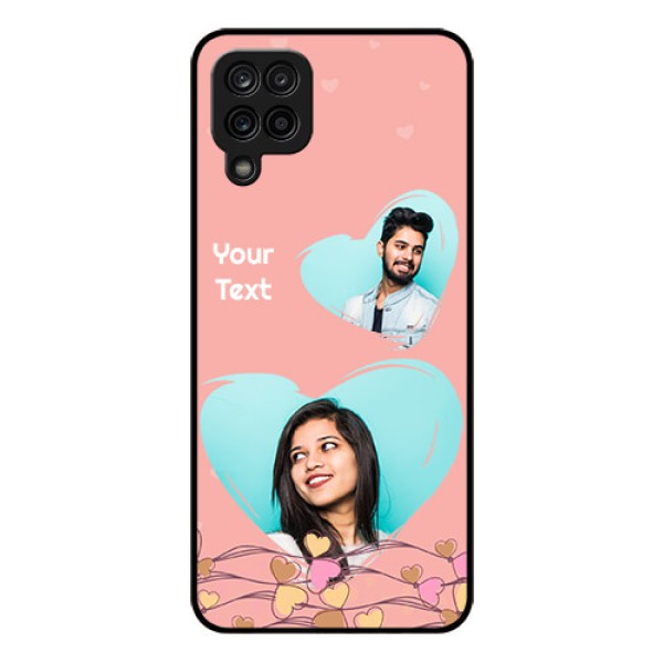 Galaxy M12 Custom Glass Mobile Case - Love Doodle Design