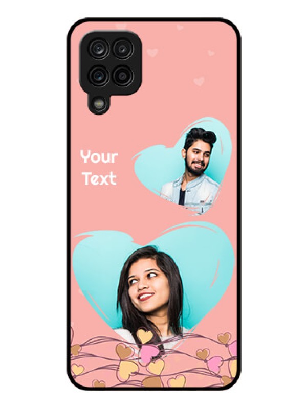 Custom Galaxy M12 Custom Glass Mobile Case - Love Doodle Design