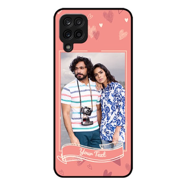 Galaxy M12 Custom Glass Phone Case - Love doodle art Design