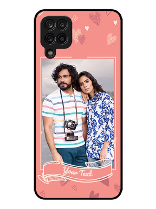 Custom Galaxy M12 Custom Glass Phone Case - Love doodle art Design