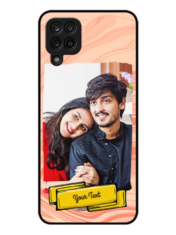 Custom Galaxy M12 Personalized Glass Phone Case - Marble Texture Design