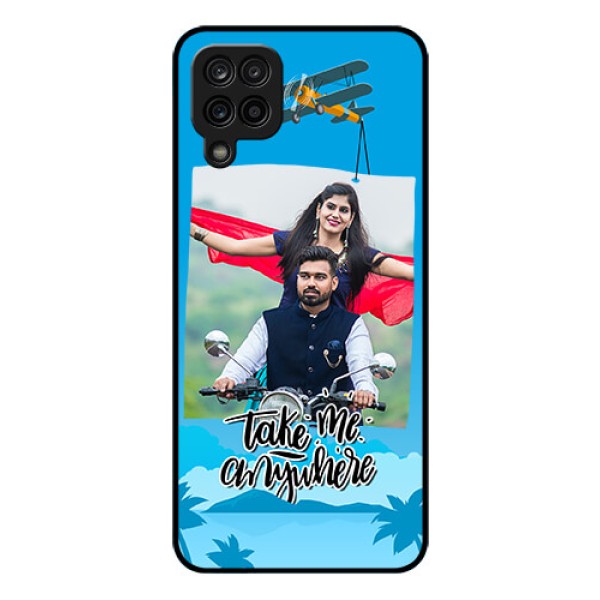 Galaxy M12 Custom Glass Mobile Case - Traveller Design 
