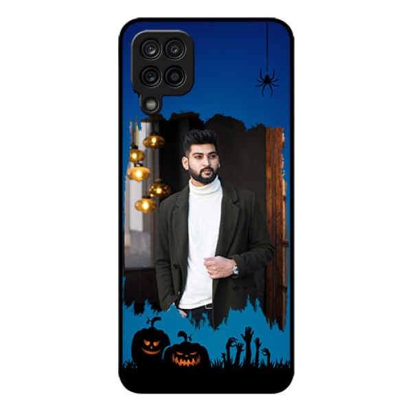 Galaxy M12 Photo Printing on Glass Case - with pro Halloween design Galaxy M12 Photo Printing on Glass Case - with pro Halloween design