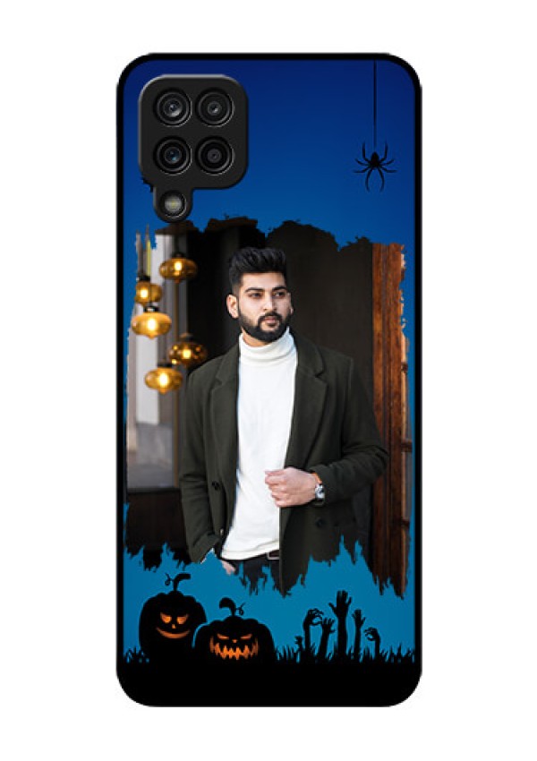 Galaxy M12 Photo Printing on Glass Case - with pro Halloween design 