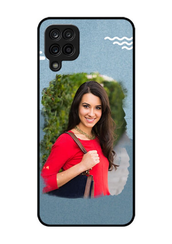 Galaxy M12 Custom Glass Mobile Case - Grunge Line Art Design