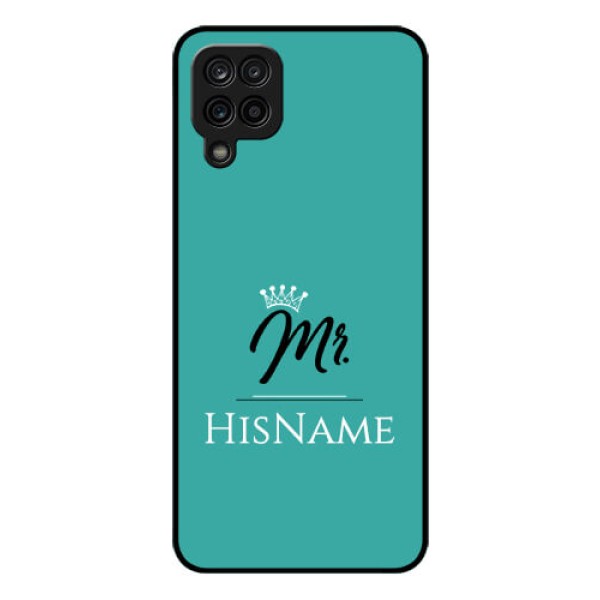 Galaxy M12 Custom Glass Phone Case Mr with Name