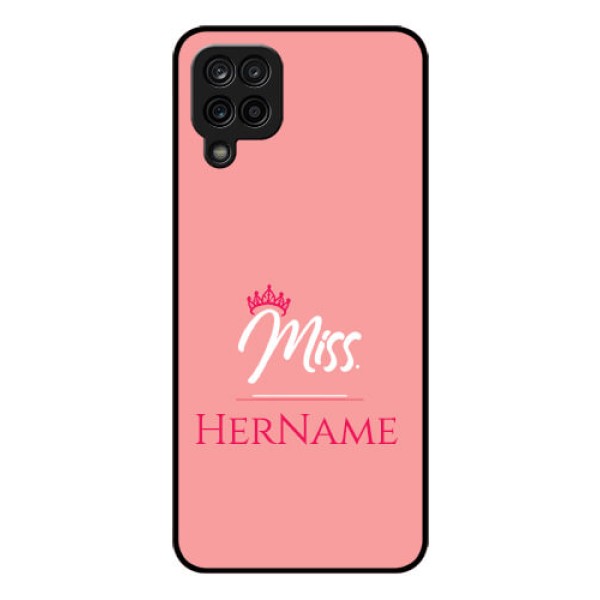 Galaxy M12 Custom Glass Phone Case Mrs with Name