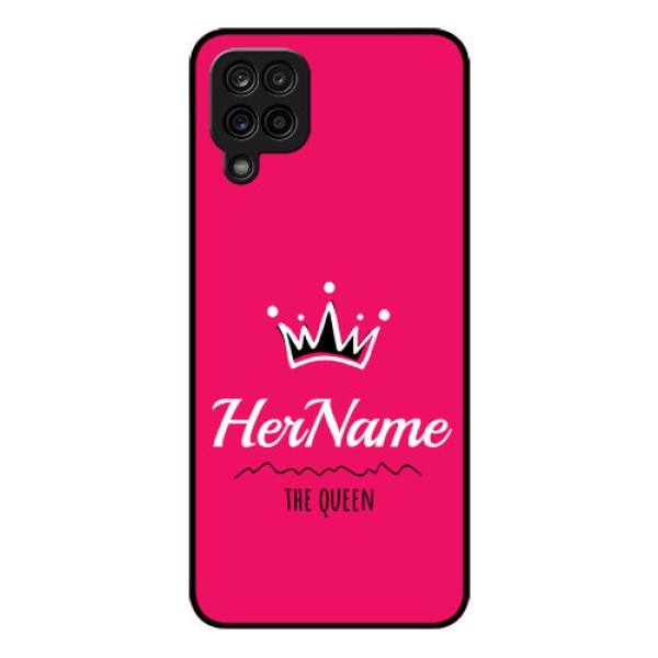 Galaxy M12 Glass Phone Case Queen with Name Galaxy M12 Glass Phone Case Queen with Name