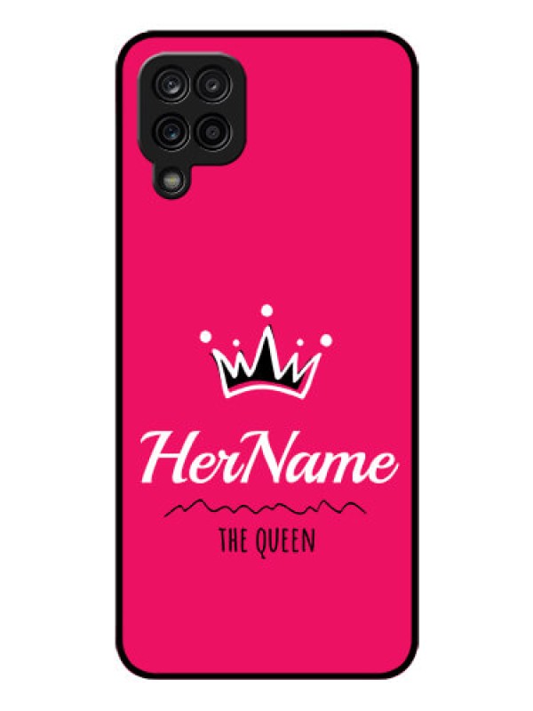 Custom Galaxy M12 Glass Phone Case Queen with Name