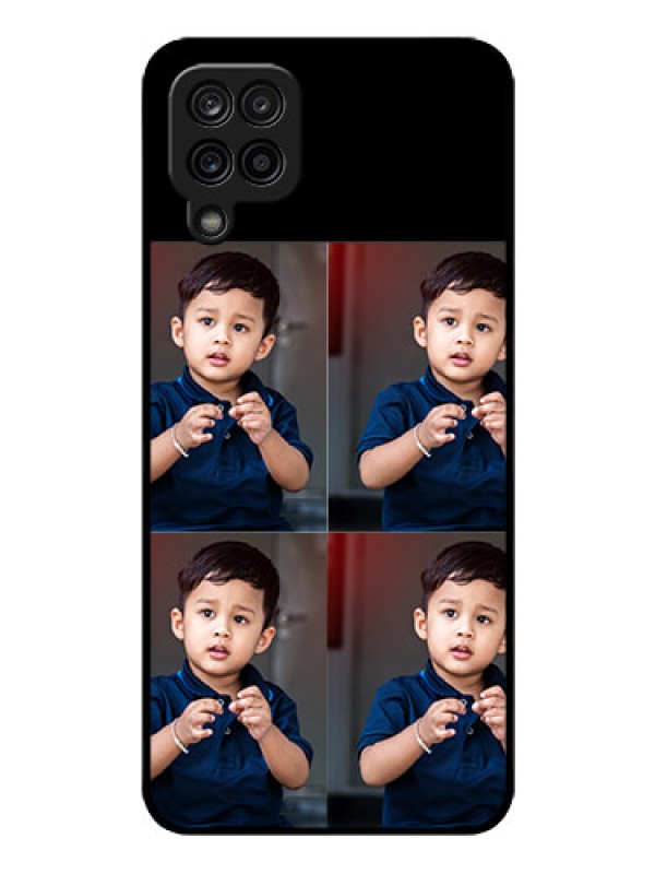 Custom Galaxy M12 4 Image Holder on Glass Mobile Cover